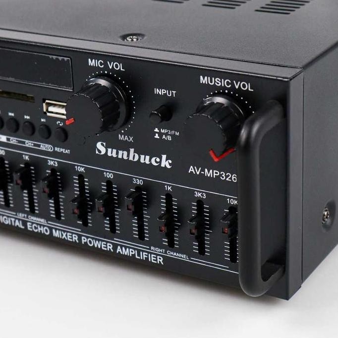 New Deals Sunbuck Bluetooth Eq Amplifier Karaoke Fm 2000W - Av-Mp326Bt Bass Equalizer Colokan
