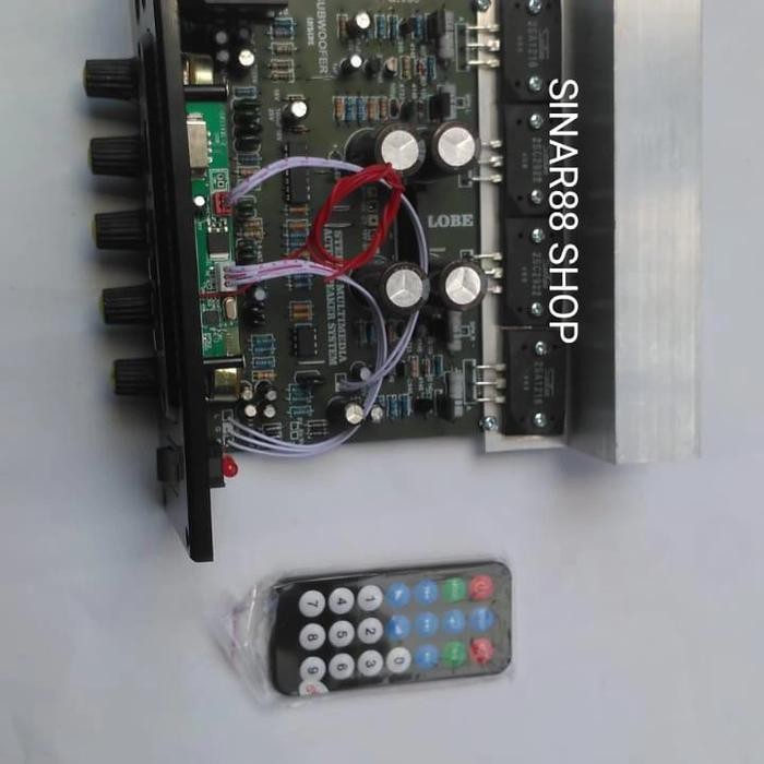 KIT AMPLIFIER SPEAKER ACTIVE+SUBWOOFER+MP3 BLUTOOTH BLUTUT PMPO 1500W Berkualitas