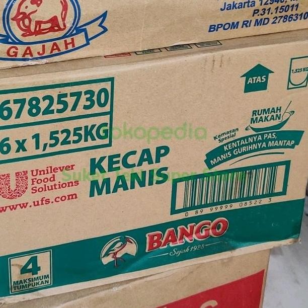 

Promo Kecap Manis Bango 1.6kg Refill Karton Isi 6pcs (1.525kg) - Khusus Gojek