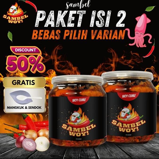 

Promo Paket Sambal Instan WOY - Bebas Pilih 2 Varian Sambel Siap Makan