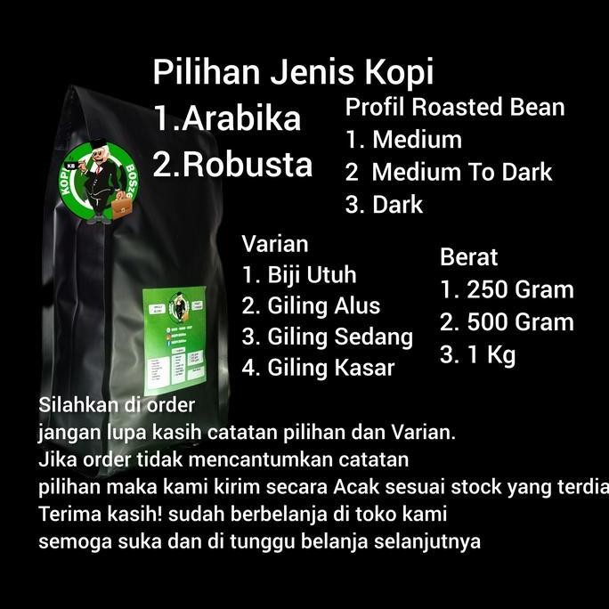 

Kopi Arabika Temanggung 1 Kg Premium Natural Roasted Bean