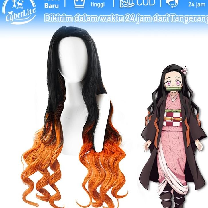 Wrambut Nezuko Cosplay Demon Slayer Untuk Dewasa Dan Anak