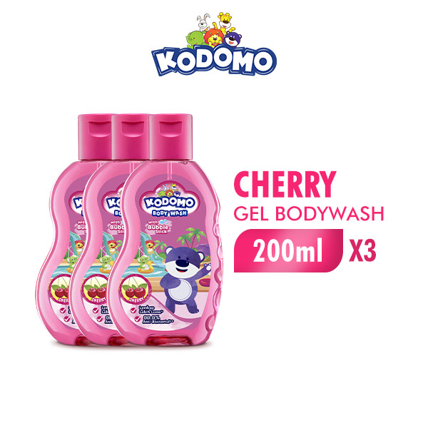 Kodomo Shower Gel Cherry Botol 200 ml x3