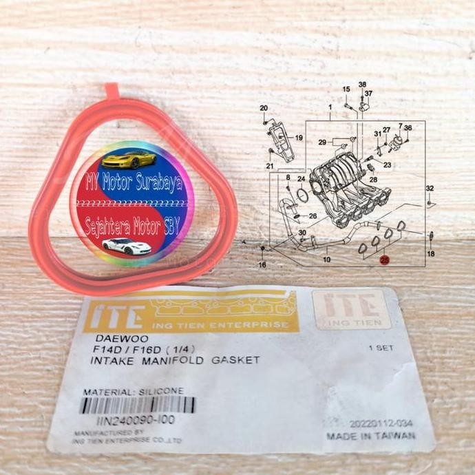 Paking Packing Manipol Minyak Intake Set Chevrolet Lova / Kalos