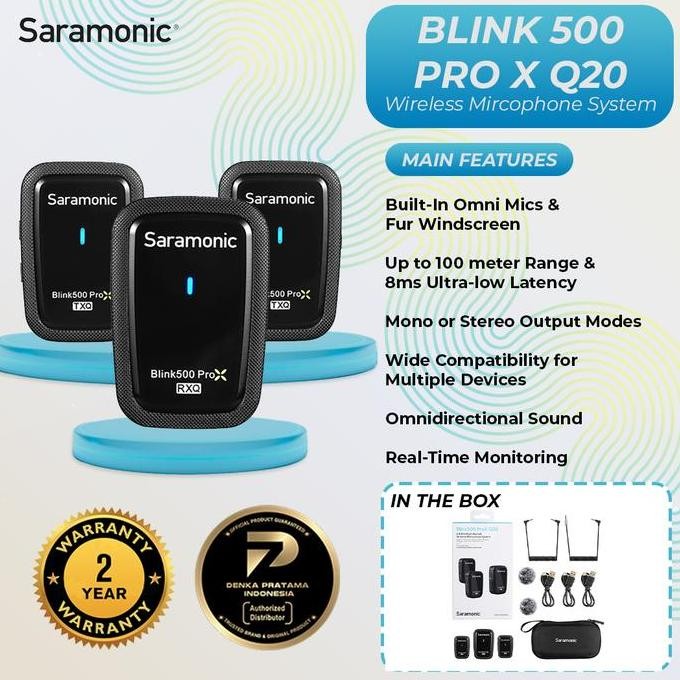 PROMO SARAMONIC BLINK 500 PRO X Q20 WIRELESS MIC DUAL CHANNEL - KAMERA & HP