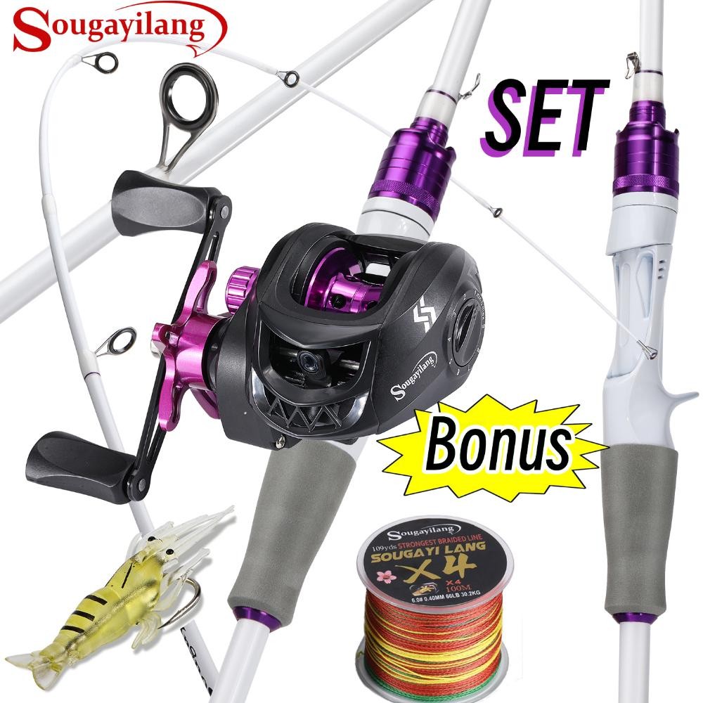 Sougayilang Joran Pancingan BC Set 180cm 5-10LB Joran BC UL Carbon  Pancingan Set Lengkap Reel BC