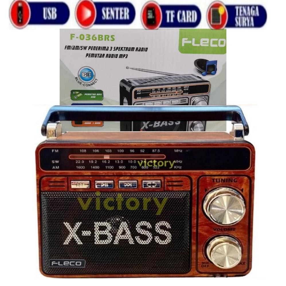 RAKSA Radio Klasik Radio X-Bass Fleco FM Radio Bluetooth Super Bass Tenaga Surya