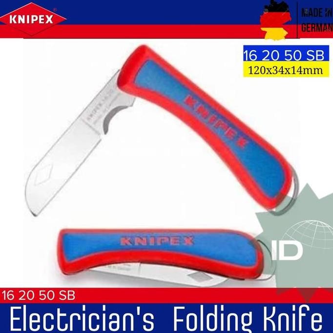 

Promo! Knipex Pisau Cutter 16 20 50 Folding Knife For Electricians