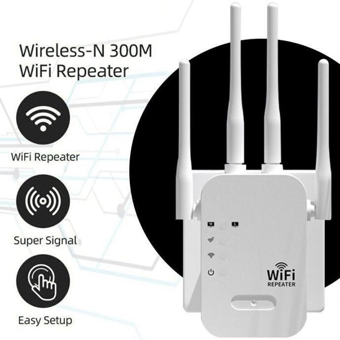 5G Dual Band 4 Antena Wifi Range Extender Router  Penguat Sinyal 300M WIFI Repeater Wireless Repeate