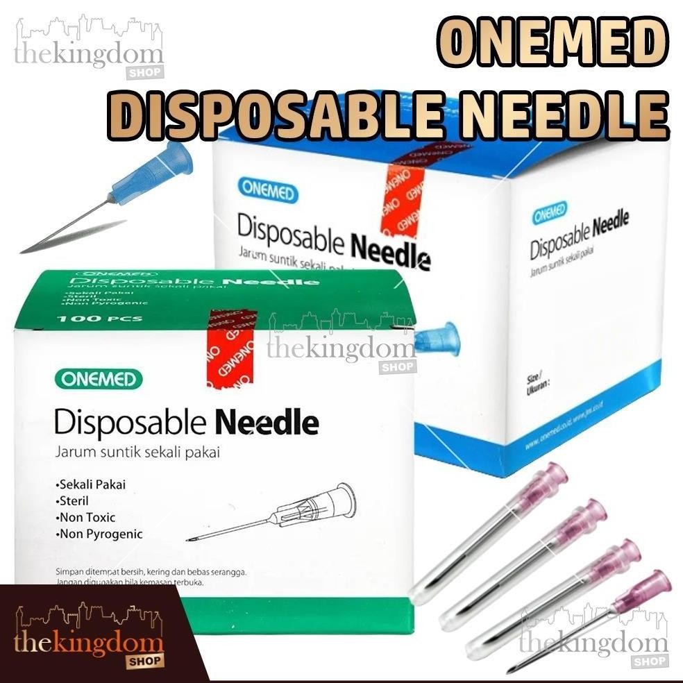 Onemed Disposable Needle 18G 21G 22G 23G 24G 25G 26G 27G 30G /100 Box Jarum Steril 1 1/2 1/4 0.5 1.2
