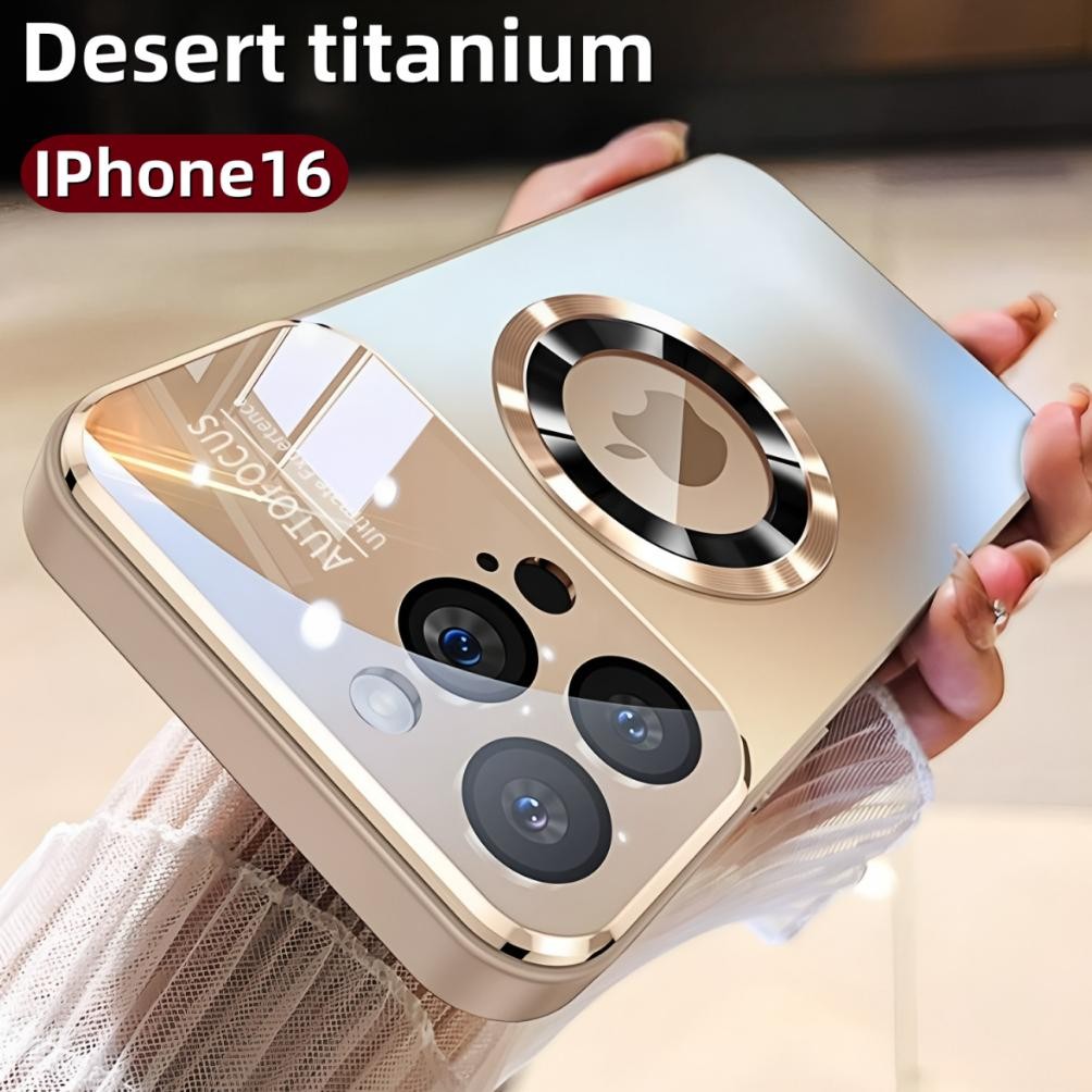 NEW IPHONE Casing Ponsel Kaca Matte AG Baru Untuk Iphone 16 15 12 13 14 Pro Max 16 ProMax Lensa Magn