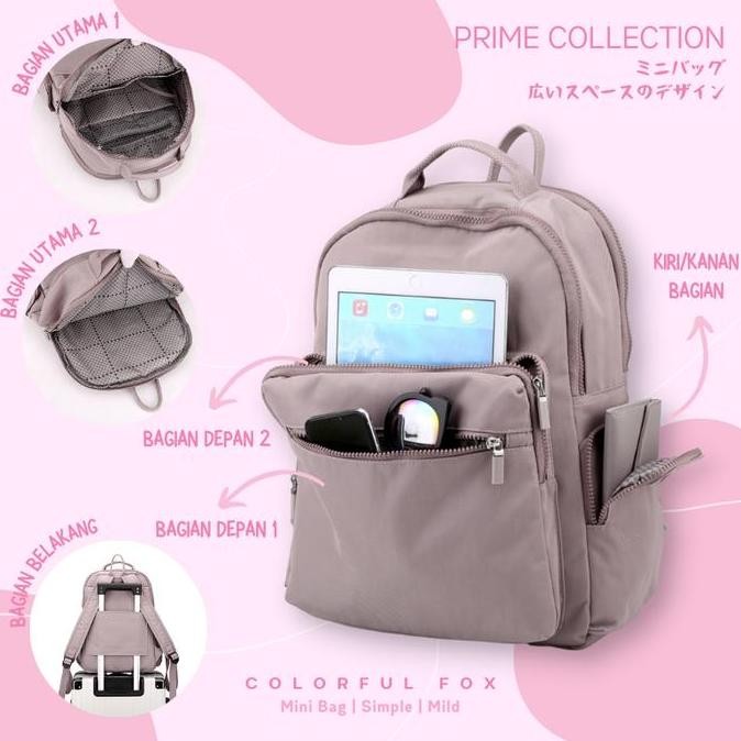 Tas Ransel Wanita Korean Style Backpack Anti Air COLORFUL FOX 0459 LL