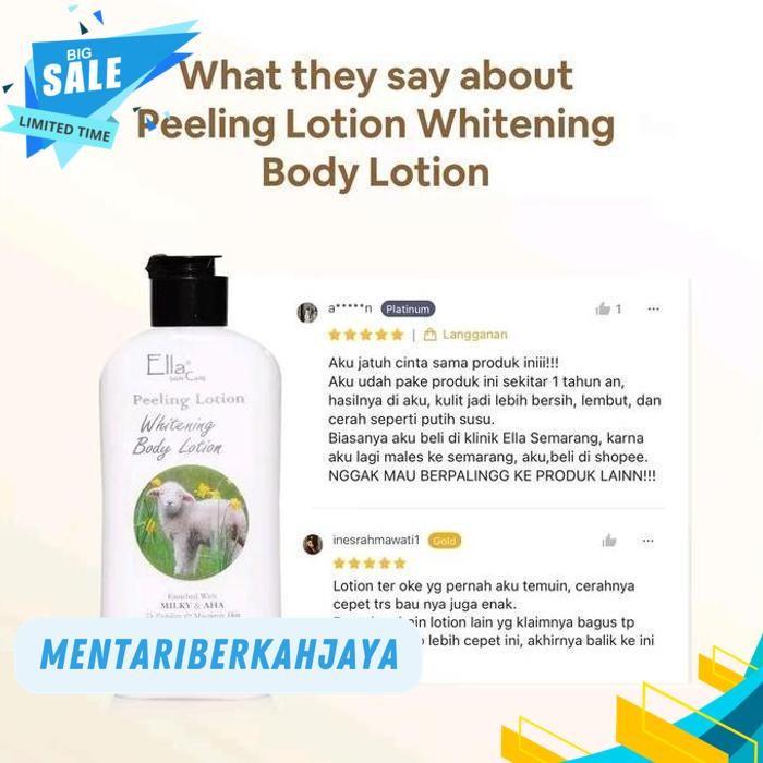 ELLA SKINCARE GOATS MILK WHITENING BODY LOTION BADAN MALAM DIJAMIN GRATIS ONGKIR