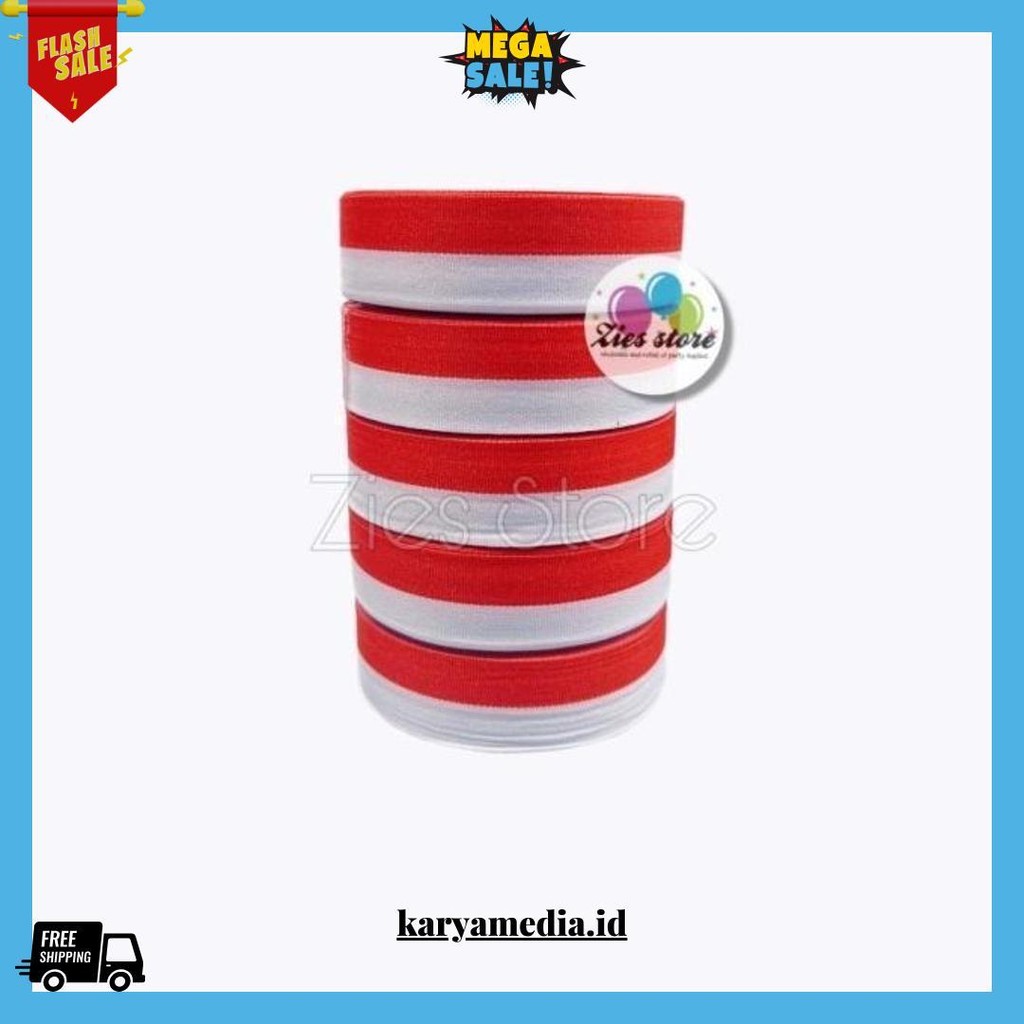 

1 Pack Isi 10 Pita Satin Merah Putih 1 Inch / Pita Merah Putih 2,5 Cm Terlaris