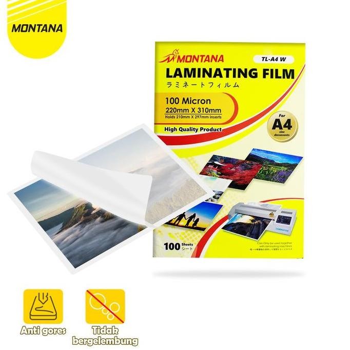 

TERBARU - MONTANA Plastik Laminasi A4 00 Sheets Laminating Film High Quality TL-A4W
