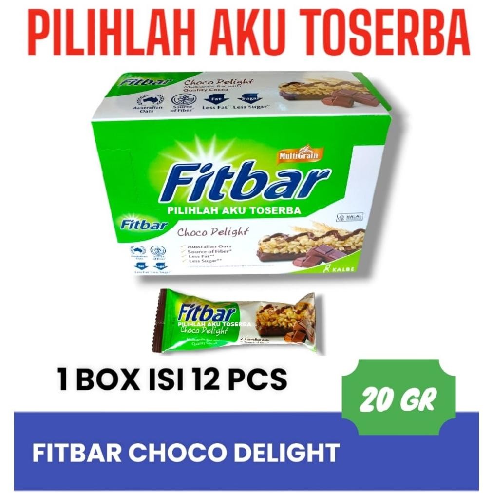 

Fitbar CHOCO DELIGHT Multigrain Cereal Bar isi 12 - (HARGA 1 BOX) aSt