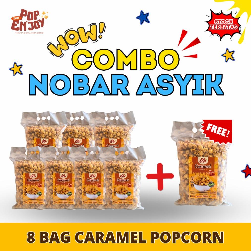 

[7 + 1] POPCORN CARAMEL 500gr - PopENjoy / Manis Crispy Camilan Popkron Snack Jagung aSt