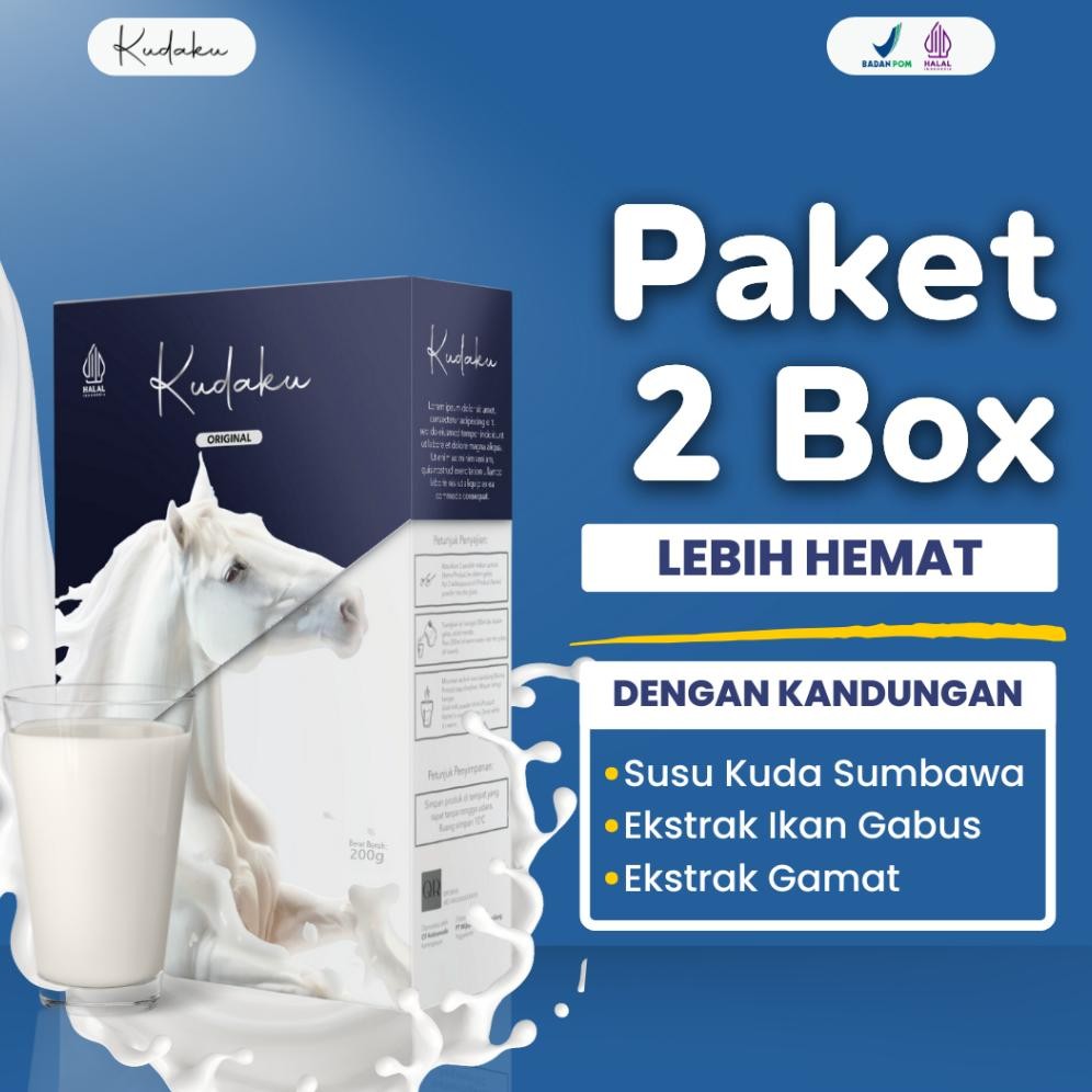 

Kudaku 2 Box Susu Kuda Liar Sumbawa Asli Obat Nyeri Sendi Berkhasiat Atasi Pengepuran Tulang 200gr aSt