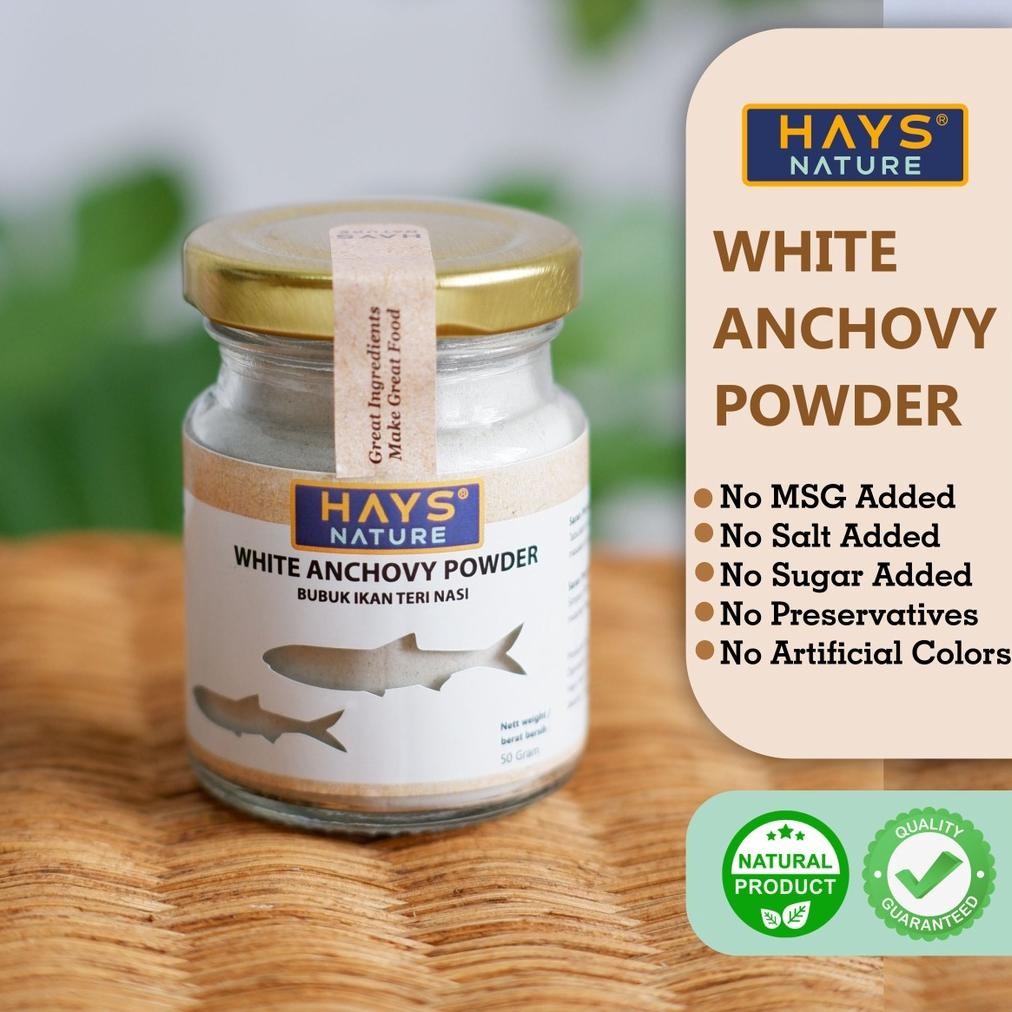 

White Anchovy Powder (50 GRAM)/ Teri Nasi Bubuk 50 Gram, Anti GTM, Kaldu MPASI - HAYS NATURE aSt