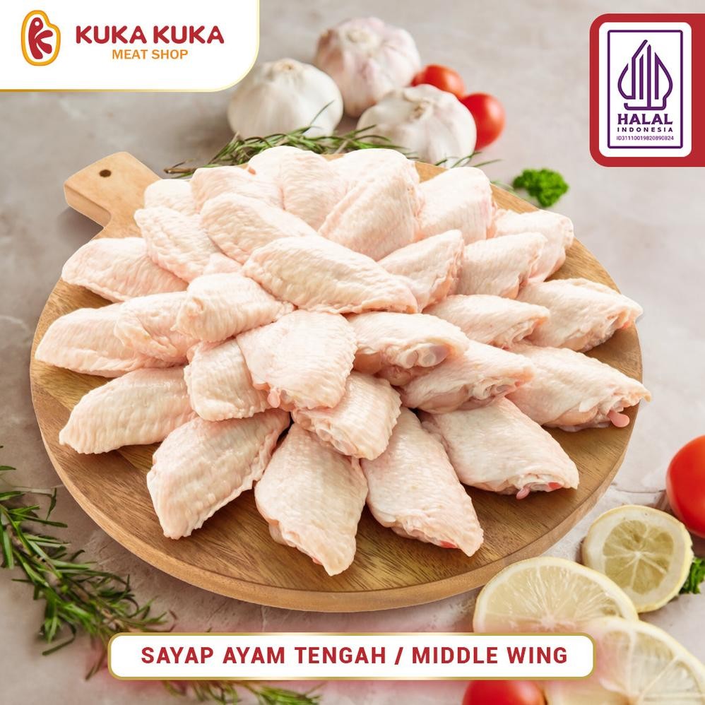 

Middle Wing / Sayap Ayam Frozen Segar - 500gram / 1kg aSt