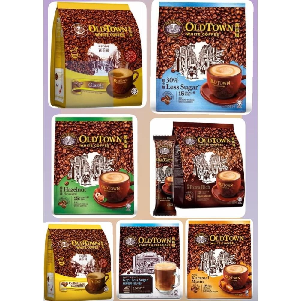 

OldTown white coffee 3in1 Classic | Hazelnut | Less sugar | Extra rich | Coffee and Creamer | Salted Caramel aSt
