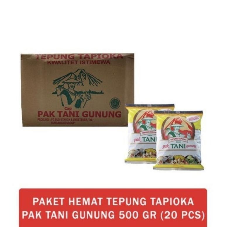 

TAPIOKA PAK TANI GUNUNG 500 GRAM 1 DUS ISI 20 PCS aSt