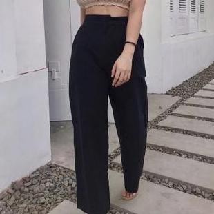 ASOKA Celana kulot linen highwaist 2239 Linen | celana kulot wanita Panjang SS