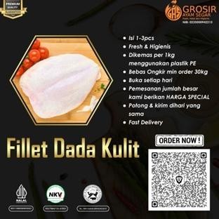 

Daging Ayam Dada Fillet Boneless ( Dengan Kulit ) 1Kg aSt