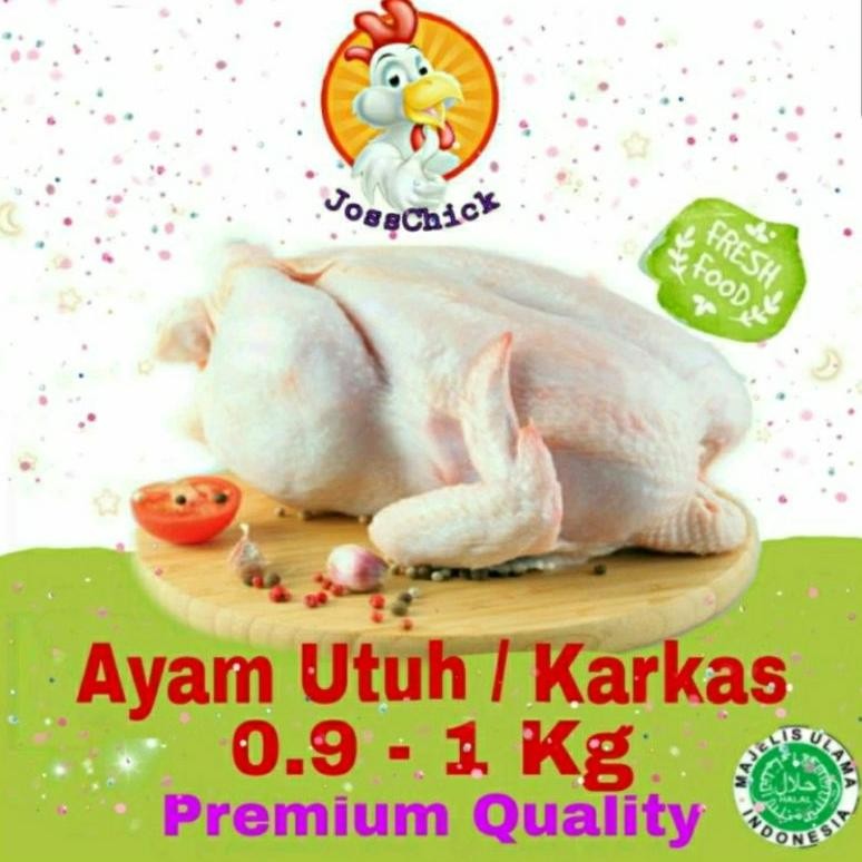 

Ayam utuh 0.9 - 1 kg / Karkas 0.9 - 1 kg aSt