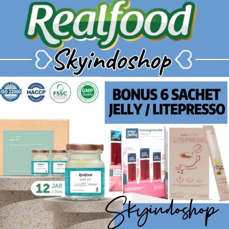 

Realfood Stay Fit ( P.12 Bonus 6 Sachet Jelly / Coffee ) Minuman Sarang Burung Walet Bpom Halal aSt