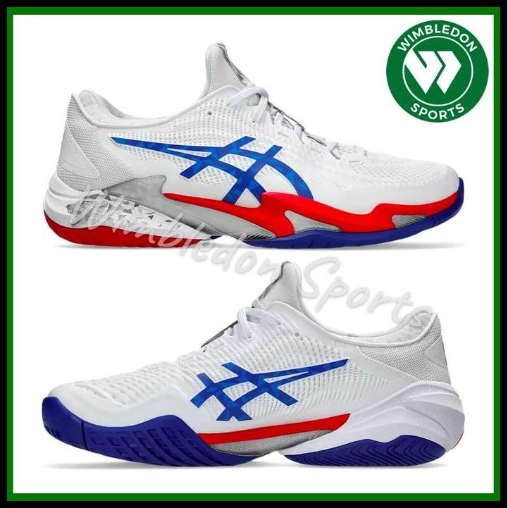 SEPATU ASICS COURT FF 3 WHITE/ASICS BLUE / ASICS COURT FF3 TENNIS SHOES MEN TERMURAH