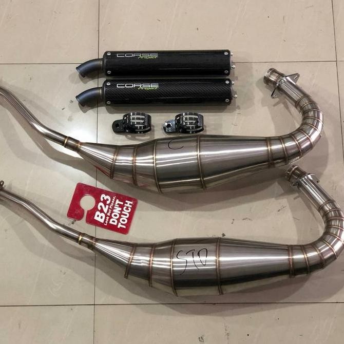 BEBAS ONGKIR - Kenalpot ninja r rr corseproject titanium leheran stainlis no name kle