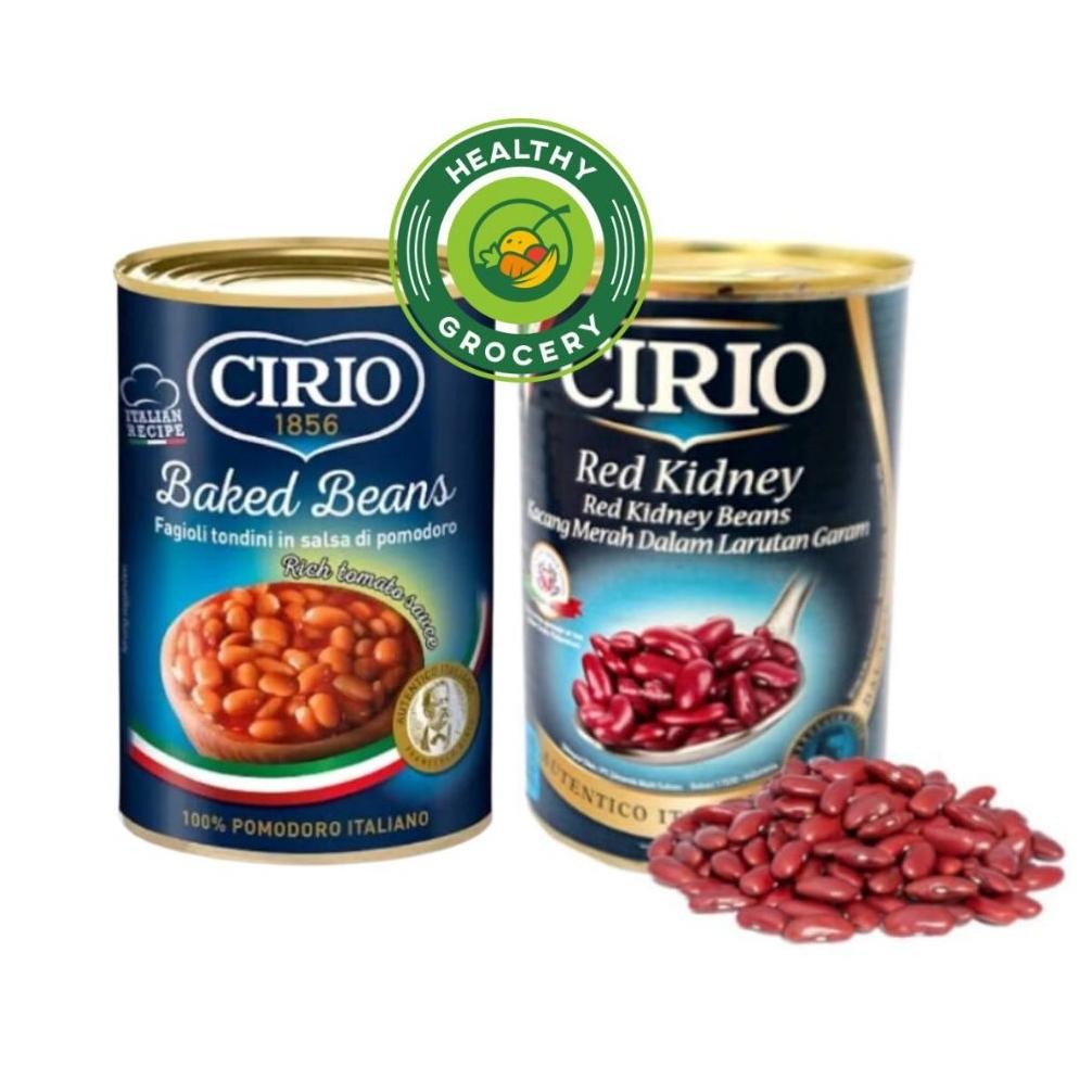 

Cirio Baked Beans Tomato Sauce 420gr / Cirio Red Kidney Beans 400gr Kacang Merah Dalam Larutan Garam aSt