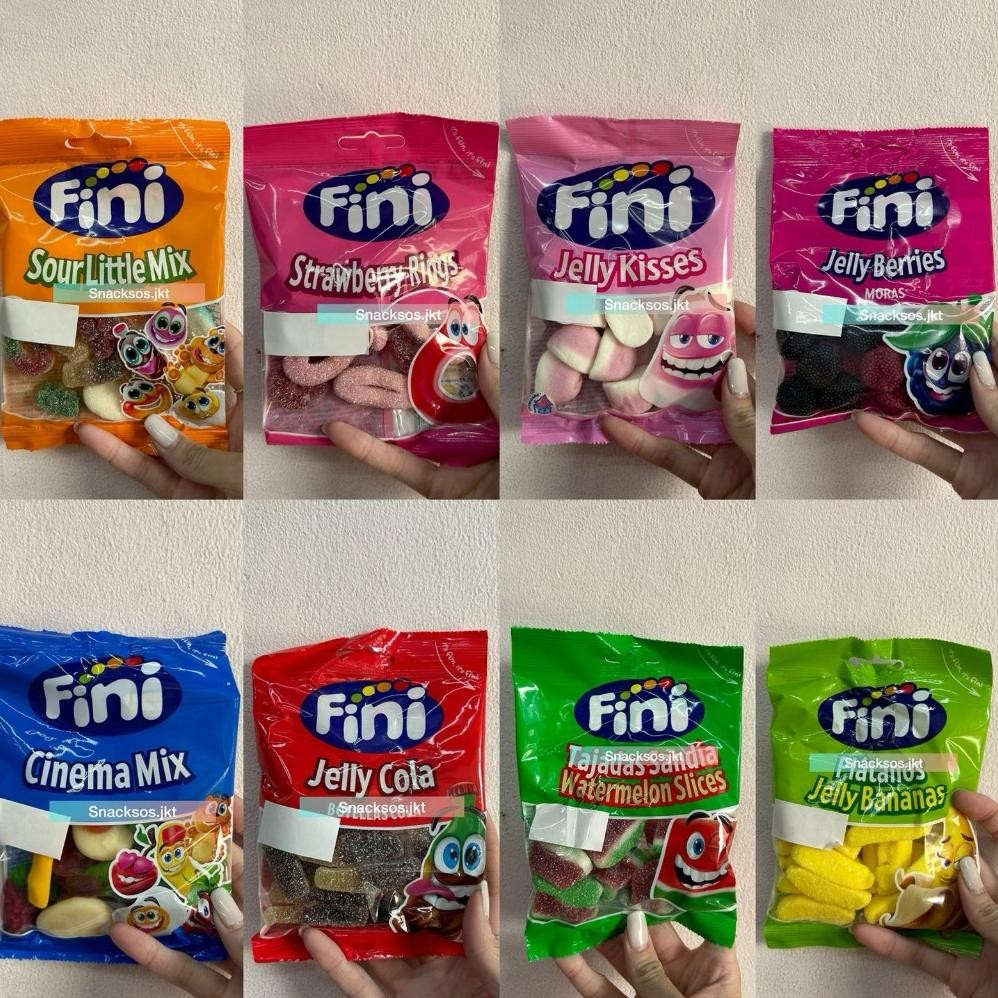 

FINI SOUR LITTLE MIX / STRAWBERRY RINGS / JELLY KISSES / JELLY BERRIES / CINEMA MIX / JELLY COLA / WATERMELON SLICES / JELLY BANANAS - GUMMY SPANYOL aSt
