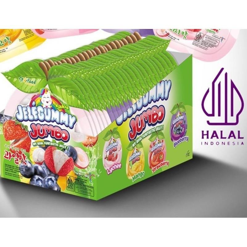 

[BOX ISI 24] Kiokio Jelegummy Jumbo Assorted Mango Lychee Strawberry Bluberry 35gr aSt