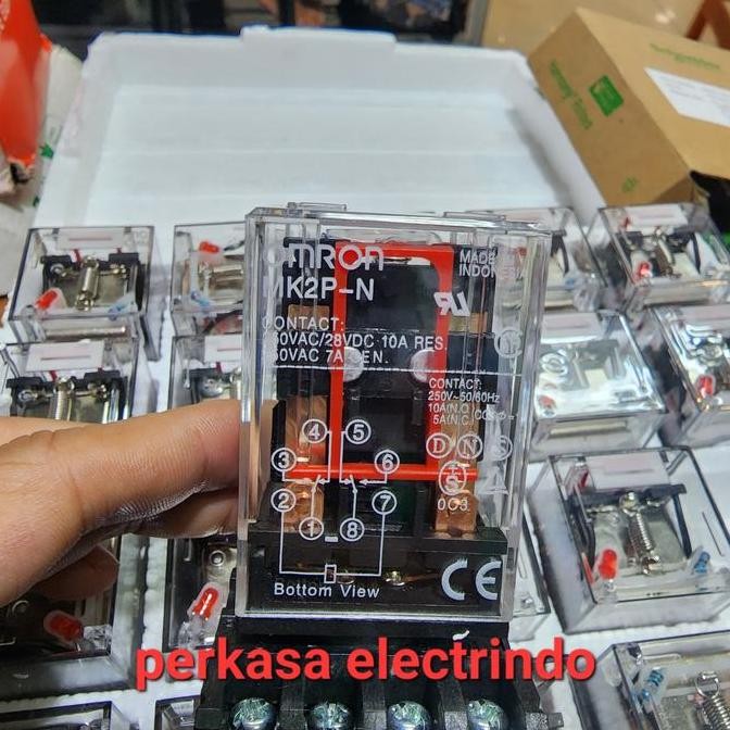 Relay Omron Mk2P-N 220V Komplit Soket Asli