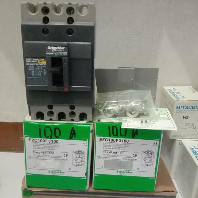 Mccb Schneider Ezc100F 3Ph 100A / Mccb Schneider Ezc 100A Original Terbaik