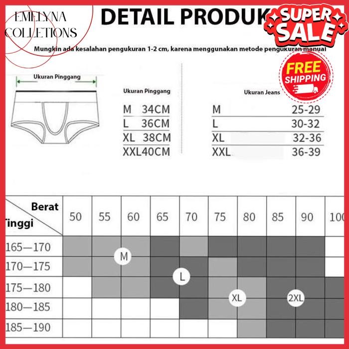 PREMIUM CELANA DALAM BOXER PRIA ICE SILK BREATHABLE SEXY BRIEF MEN UNDERWEAR BOXER PRIA LOW WAIST IM