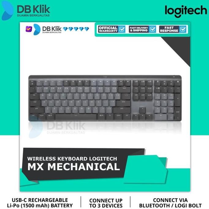 Promo Keyboard Logitech Mx Mechanical Wireless + Bluetooth (920-010760)