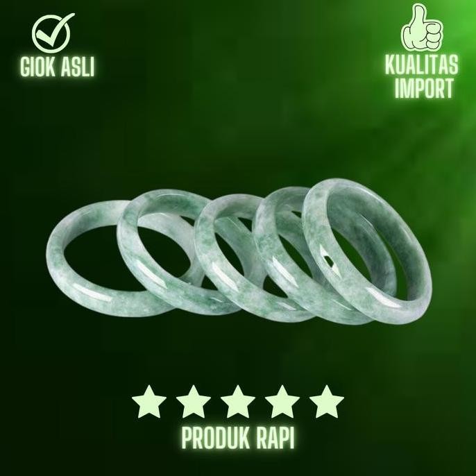 Gelang Batu Giok Putih Asli Gelang Tangan Batu Giok Pria Wanita Gelang Bangle Batu Giok Pria Wanita