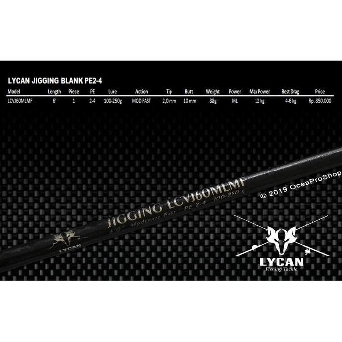 lycan xxx joran jigging custom blank series kuat anti karat stok terbatas