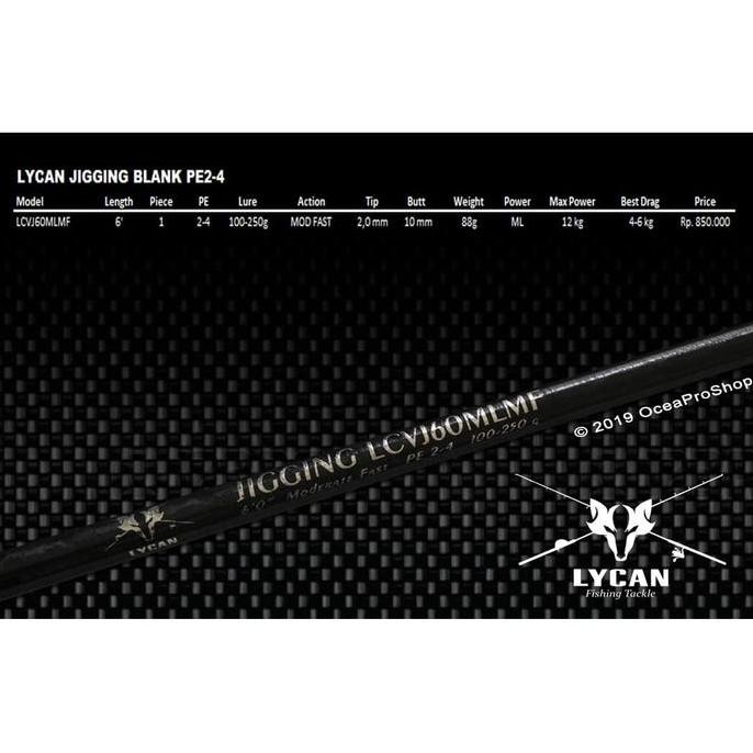 lycan xxx joran jigging custom blank series kuat anti karat stok terbatas