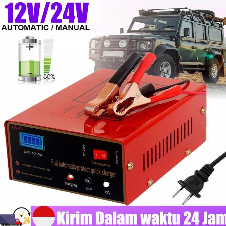 [Ready ya,COD] Charger Aki Motor Mobil 12V/24V 1200A Charger Aki Otomatis / Casan Aki Motor / Cas Ak