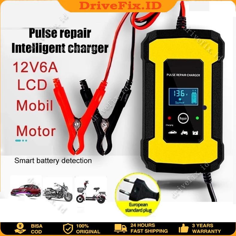 Charger Aki Motor Aki Charger Accu Charger Aki Mobil Motor Portable Motorcrycle Car Battery Charger 