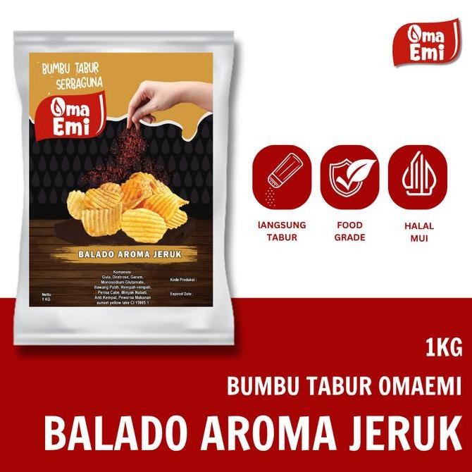 

DISKON! BUMBU TABUR OMAEMI BALADO AROMA JERUK 1KG UNTUK SNACK & KERIPIK FOOD GRADE