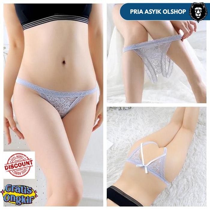 G STRING WANITA SEXY HOT OPEN CROTCH RENDA LEMBUT CELANA DALAM C203 BY PRIA ASYIK OLSHOP