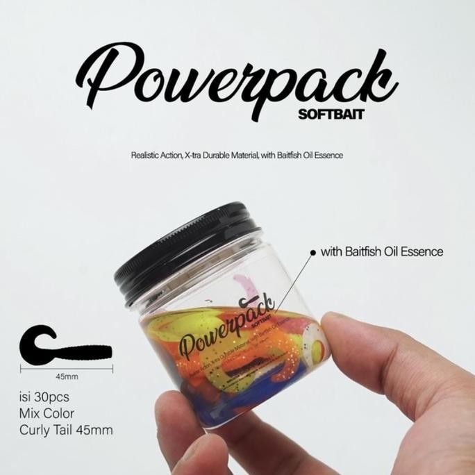 exodus soft lure power pack curly tail 45pcs softlure stok terbatas