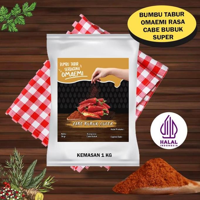 

DISKON! BUMBU TABUR OMAEMI CABE BUBUK SUPER PEDAS 1KG UNTUK SNACK/KERIPIK