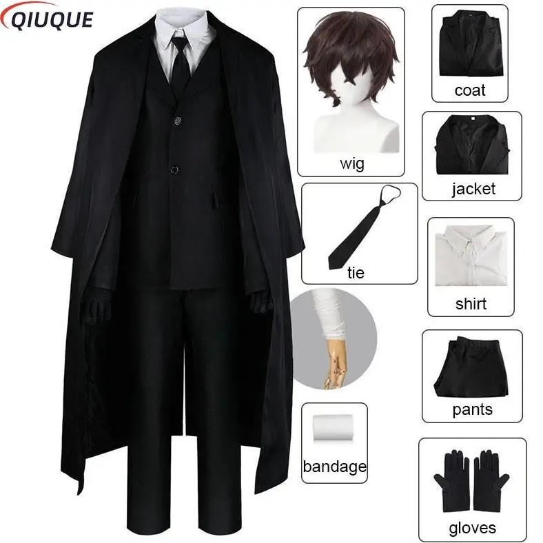 Osamu Dazai Cosplay Costume Wig Women Men Outfits Anime Suit Comic Con Clothes