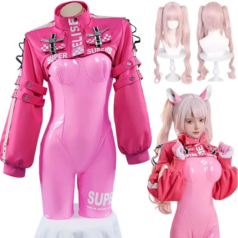 WomenS Nikki Alice Cosplay Costume Bodysuit With Ear Gloves Wig Cosplay Latex Cat Suit Jumpsuit Jack